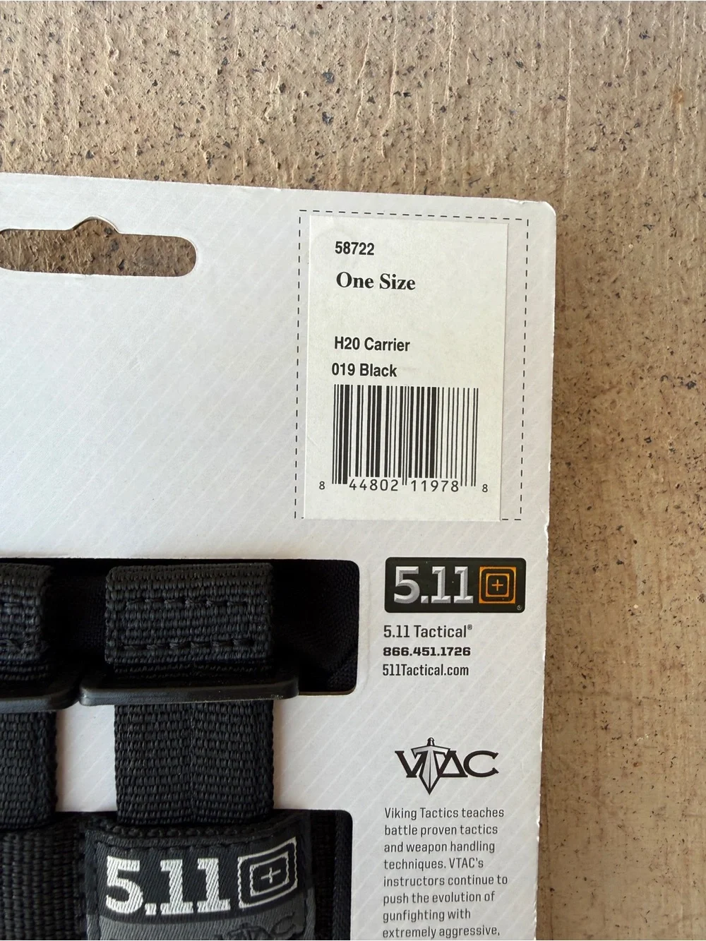 5.11 Tactical VTAC H2O Carrier MOLLE Water Bottle Pouch Black NWT - Picture 4 of 4